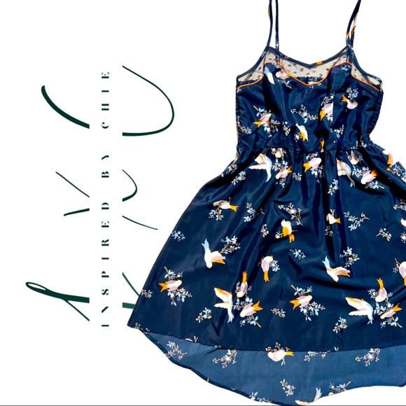 Xhilaration Little Birds Navy Blue Sundress - Picture 1 of 5